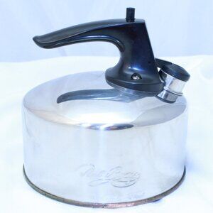 Revere Ware 1801 1 QT Stainless Whistling Teapot Copper Bottom Kettle Korea 93-C